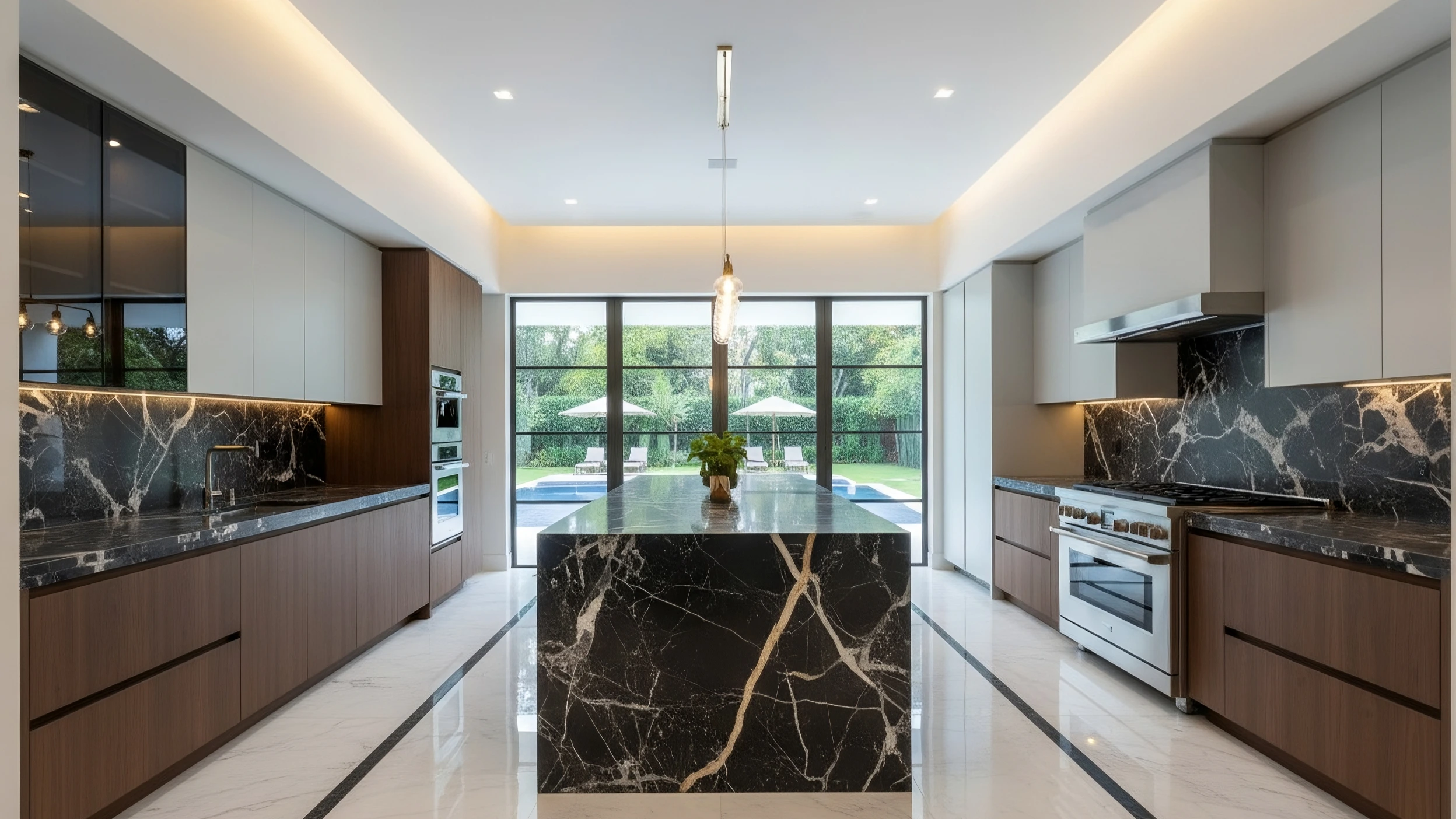 Projeto de cozinha com porcelanato instalado por nosso azulejista em Tietê