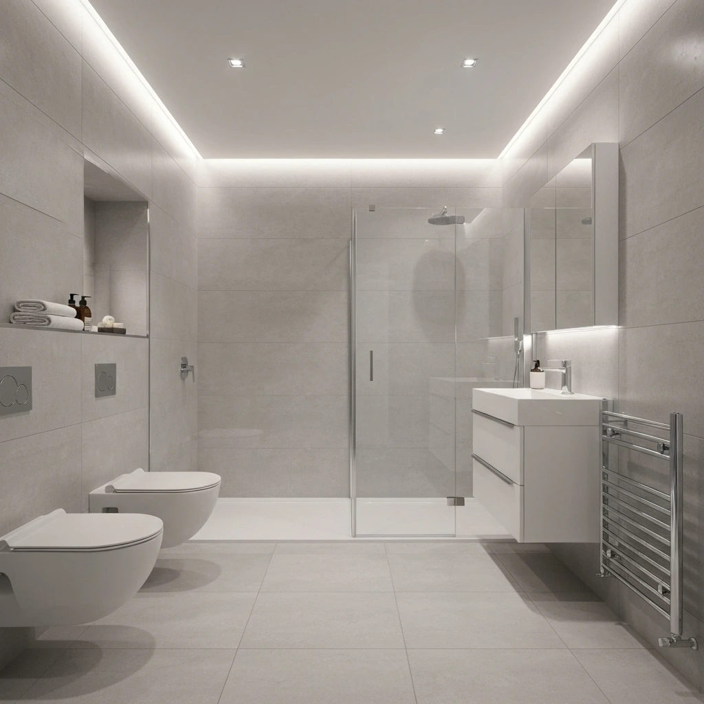 Projeto de cozinha com porcelanato instalado por nosso azulejista em Tietê